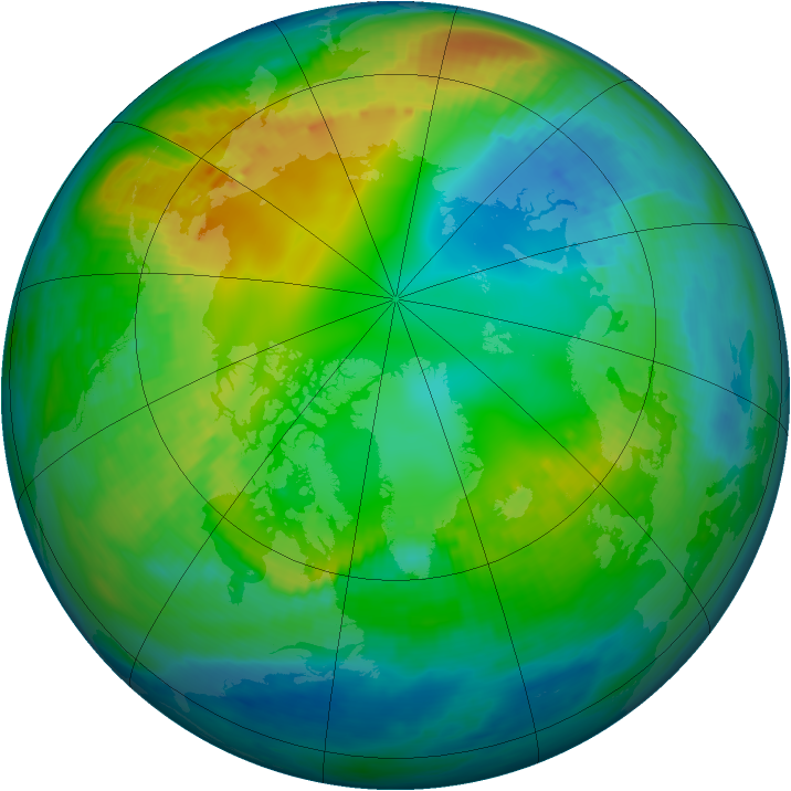 Arctic ozone map for 11 November 1979